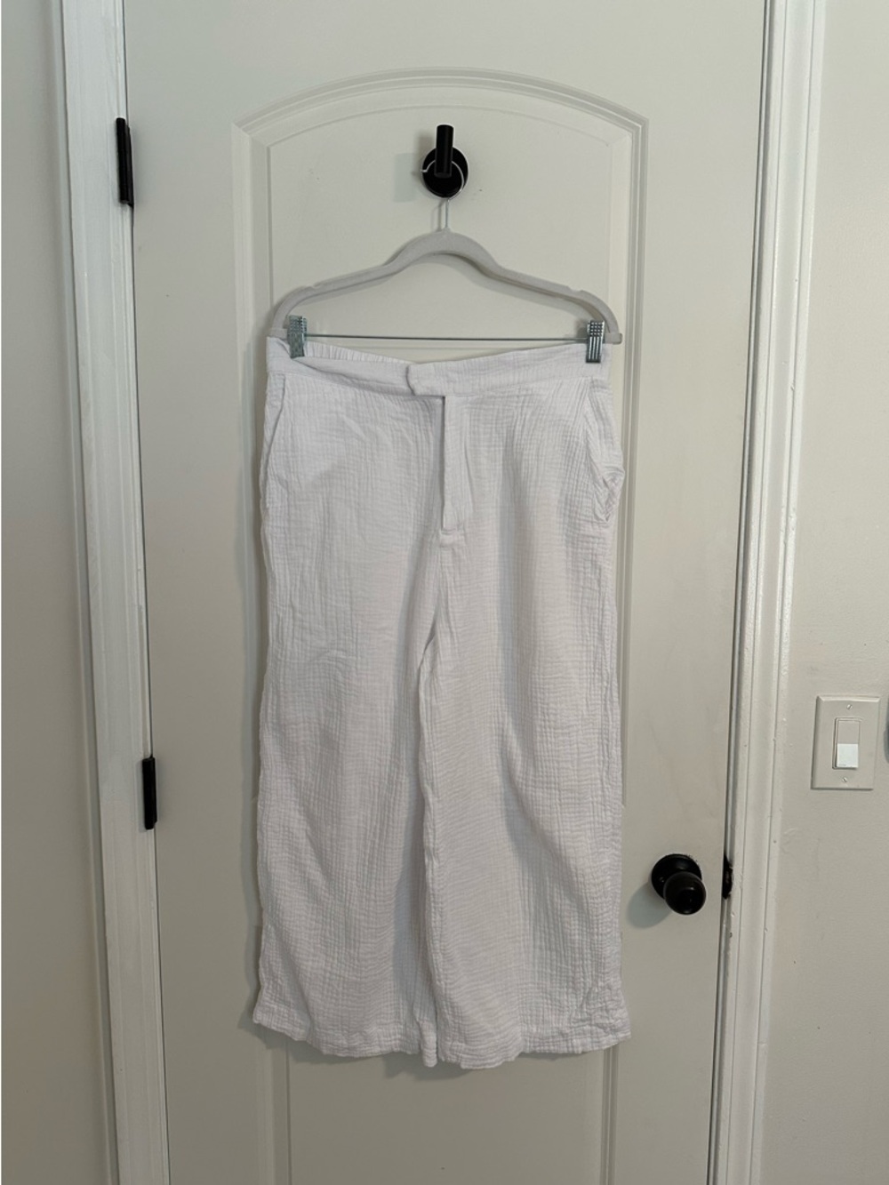 Wildfox White Catalina Culotte High Waist Wide Leg Cropped Gauze Pants xl